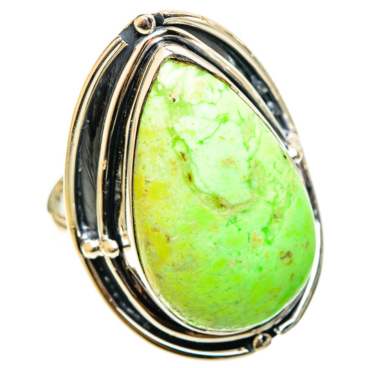 Lemon Chrysoprase Rings handcrafted by Ana Silver Co - RING122171 - Photo 2