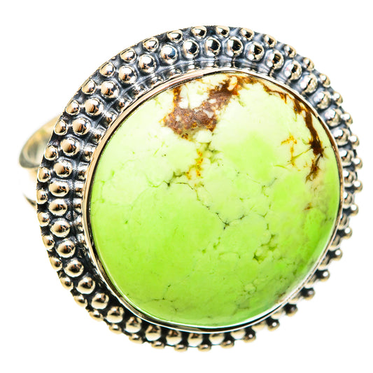 Lemon Chrysoprase Rings handcrafted by Ana Silver Co - RING122175 - Photo 2