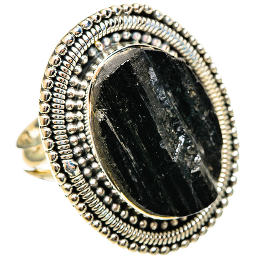 Black Tourmaline Rings handcrafted by Ana Silver Co - RING122190 - Photo 2