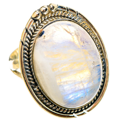 Rainbow Moonstone Rings handcrafted by Ana Silver Co - RING122194 - Photo 2