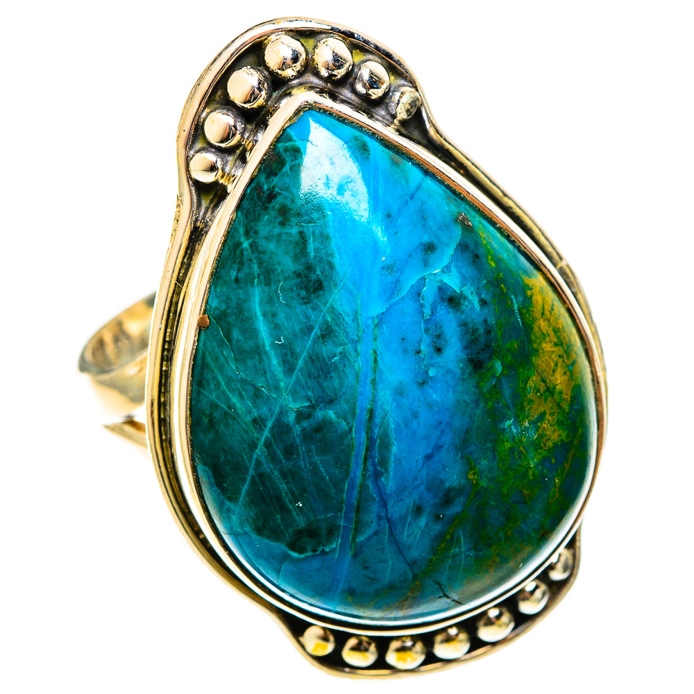 Chrysocolla Rings handcrafted by Ana Silver Co - RING122201 - Photo 2