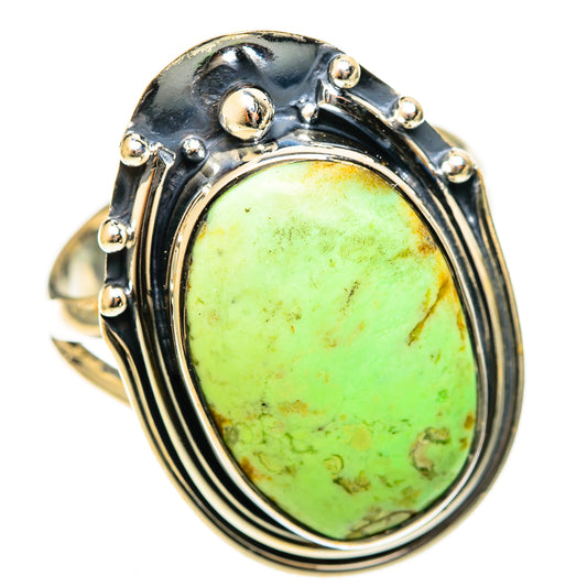 Lemon Chrysoprase Rings handcrafted by Ana Silver Co - RING122211 - Photo 2