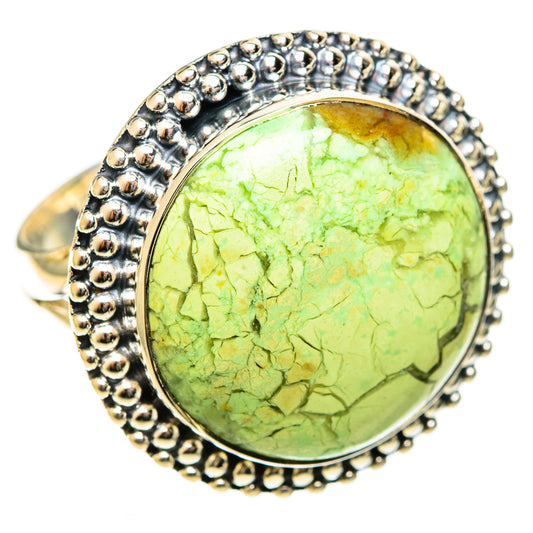 Lemon Chrysoprase Rings handcrafted by Ana Silver Co - RING122212 - Photo 2