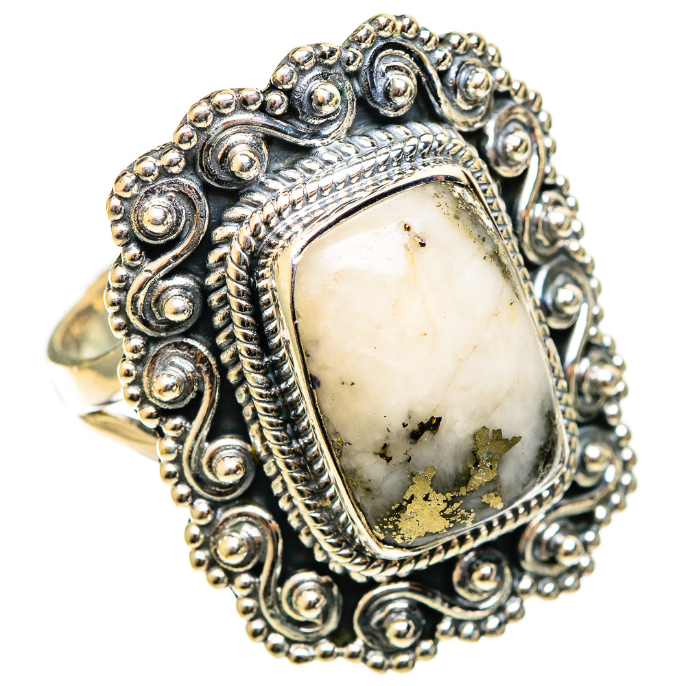 Pyrite Agate Rings handcrafted by Ana Silver Co - RING122227 - Photo 2