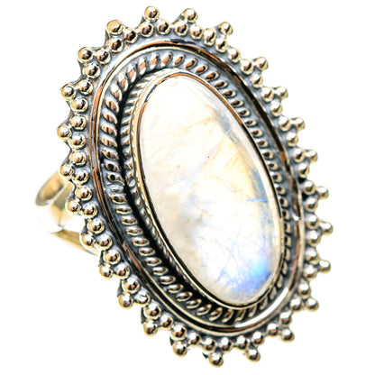 Rainbow Moonstone Rings handcrafted by Ana Silver Co - RING122230 - Photo 2
