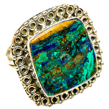 Azurite In Malachite Rings handcrafted by Ana Silver Co - RING122233 - Photo 2