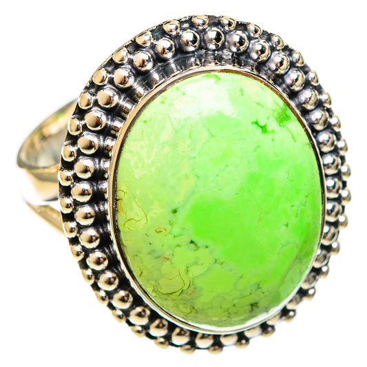 Lemon Chrysoprase Rings handcrafted by Ana Silver Co - RING122245 - Photo 2