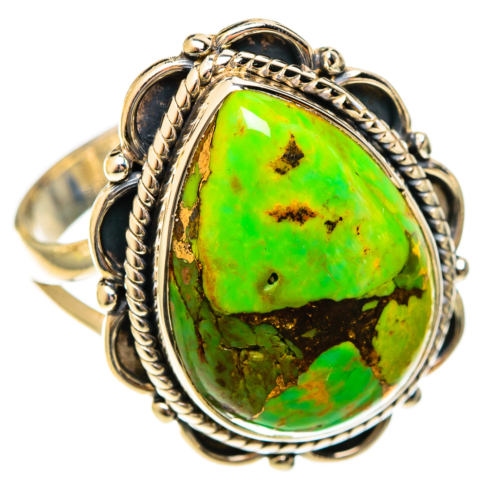 Green Copper Composite Turquoise Rings handcrafted by Ana Silver Co - RING122247 - Photo 2