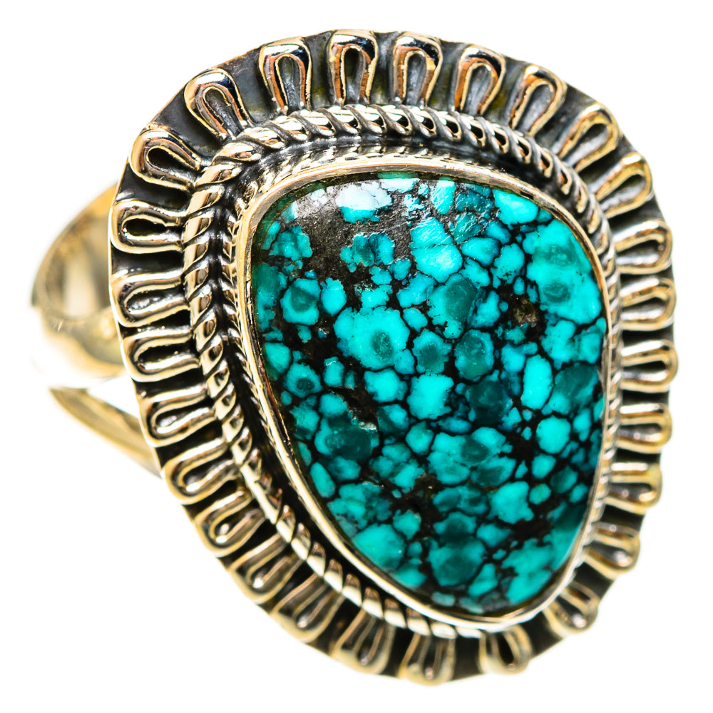Tibetan Turquoise Rings handcrafted by Ana Silver Co - RING122262 - Photo 2