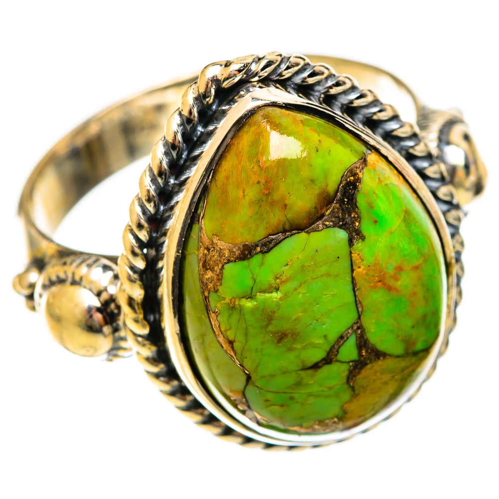 Green Copper Composite Turquoise Rings handcrafted by Ana Silver Co - RING122265 - Photo 2