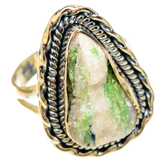 Green Tourmaline In Quartz Rings handcrafted by Ana Silver Co - RING122269 - Photo 2