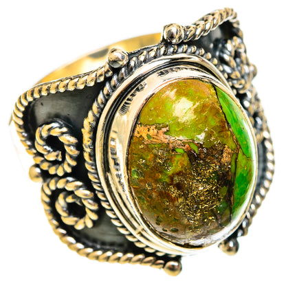 Green Copper Composite Turquoise Rings handcrafted by Ana Silver Co - RING122287 - Photo 2