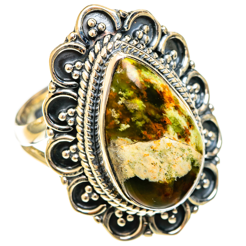 Australian Green Opal Rings handcrafted by Ana Silver Co - RING122288 - Photo 2
