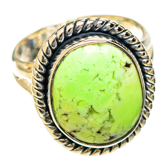Lemon Chrysoprase Rings handcrafted by Ana Silver Co - RING122309 - Photo 2