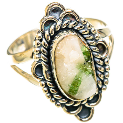 Green Tourmaline In Quartz Rings handcrafted by Ana Silver Co - RING122325 - Photo 2