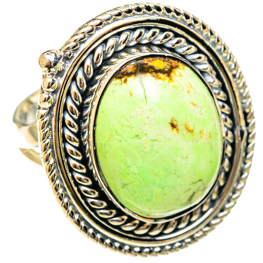 Lemon Chrysoprase Rings handcrafted by Ana Silver Co - RING122344 - Photo 2
