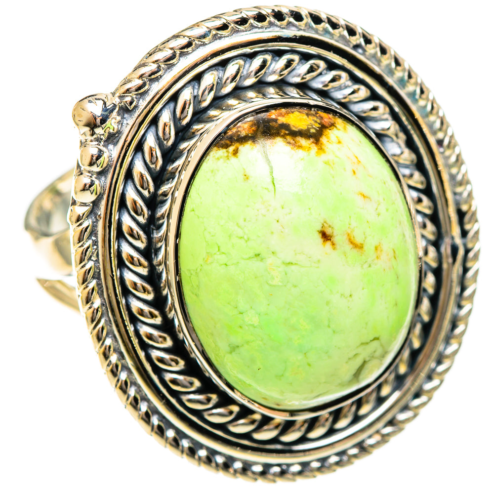 Lemon Chrysoprase Rings handcrafted by Ana Silver Co - RING122344 - Photo 2