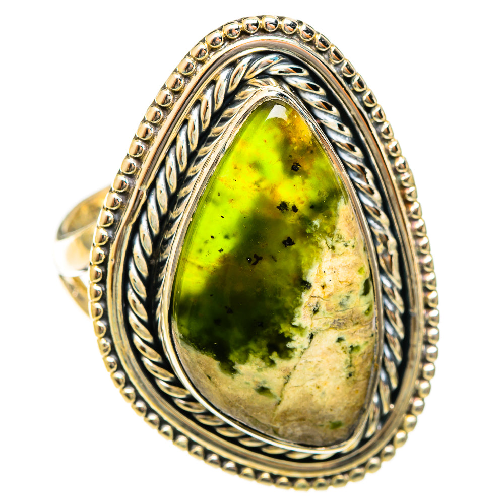 Australian Green Opal Rings handcrafted by Ana Silver Co - RING122366 - Photo 2