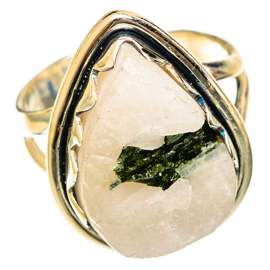 Green Tourmaline In Quartz Rings handcrafted by Ana Silver Co - RING122368 - Photo 2
