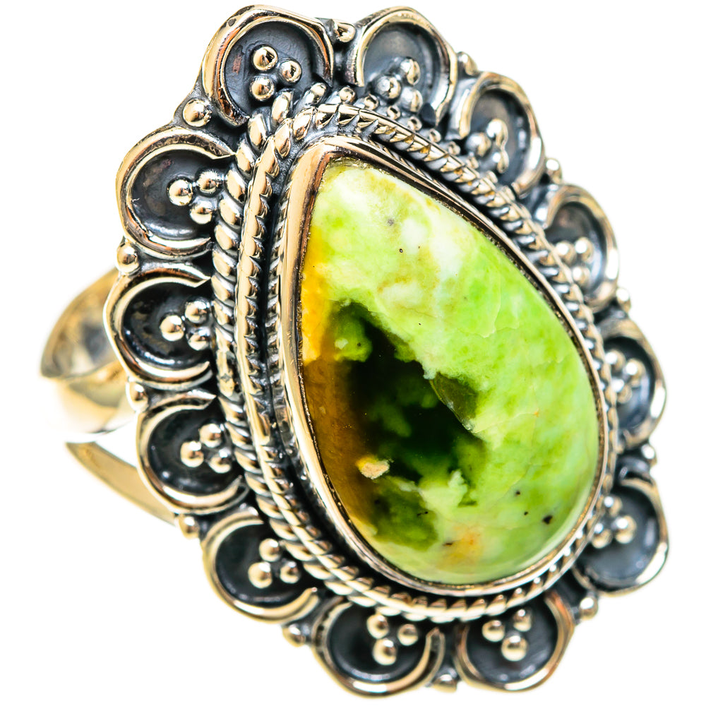 Australian Green Opal Rings handcrafted by Ana Silver Co - RING122384 - Photo 2