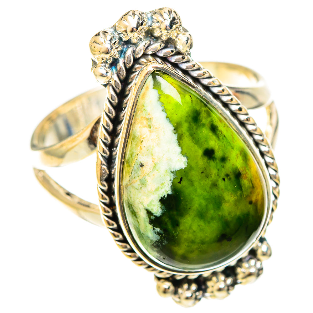 Australian Green Opal Rings handcrafted by Ana Silver Co - RING122388 - Photo 2