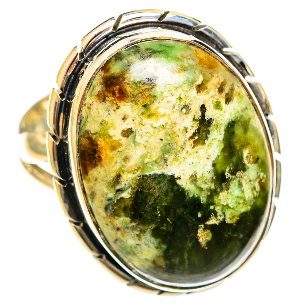 Australian Green Opal Rings handcrafted by Ana Silver Co - RING122403 - Photo 2