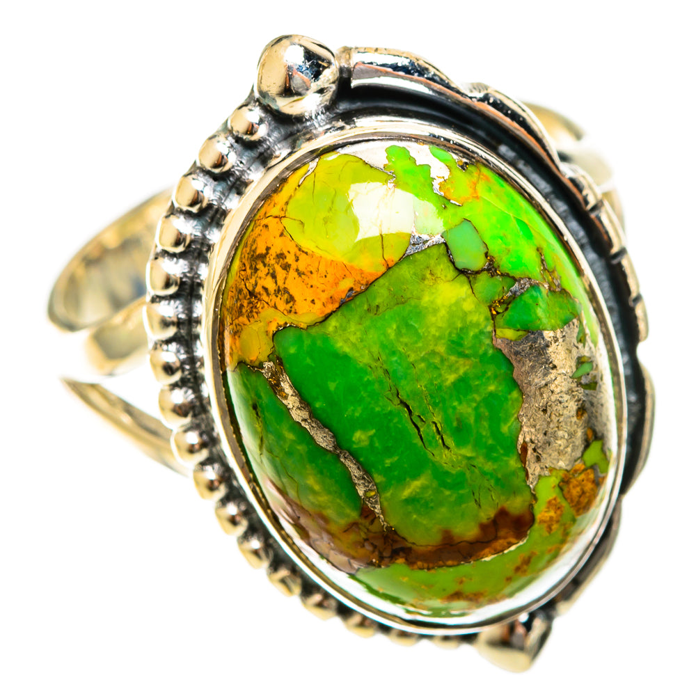 Green Copper Composite Turquoise Rings handcrafted by Ana Silver Co - RING122406 - Photo 2