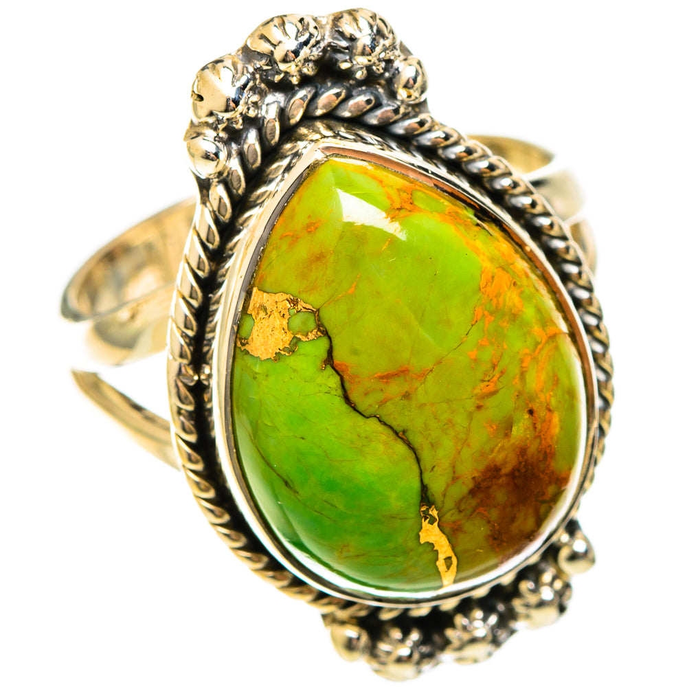 Green Copper Composite Turquoise Rings handcrafted by Ana Silver Co - RING122425 - Photo 2