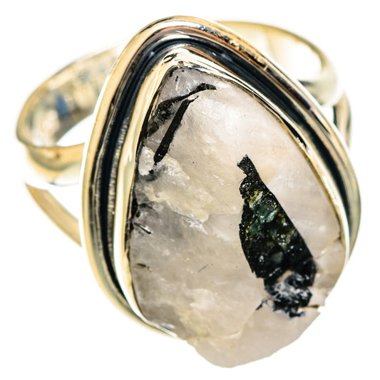 Green Tourmaline In Quartz Rings handcrafted by Ana Silver Co - RING122444 - Photo 2