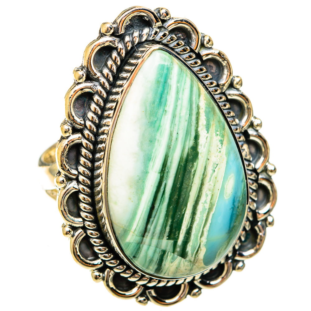Green Jasper Rings handcrafted by Ana Silver Co - RING122475 - Photo 2