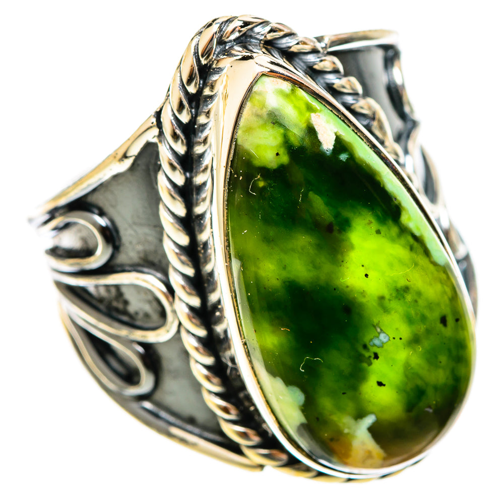 Australian Green Opal Rings handcrafted by Ana Silver Co - RING122476 - Photo 2