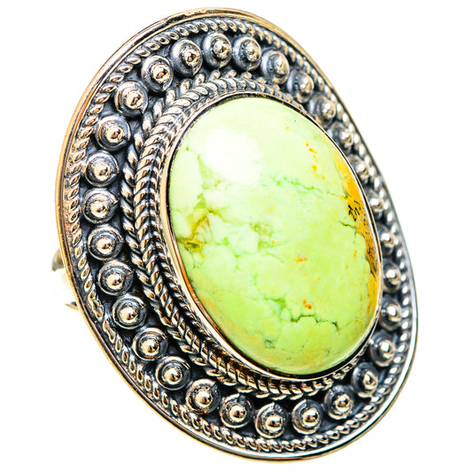 Lemon Chrysoprase Rings handcrafted by Ana Silver Co - RING122478 - Photo 2