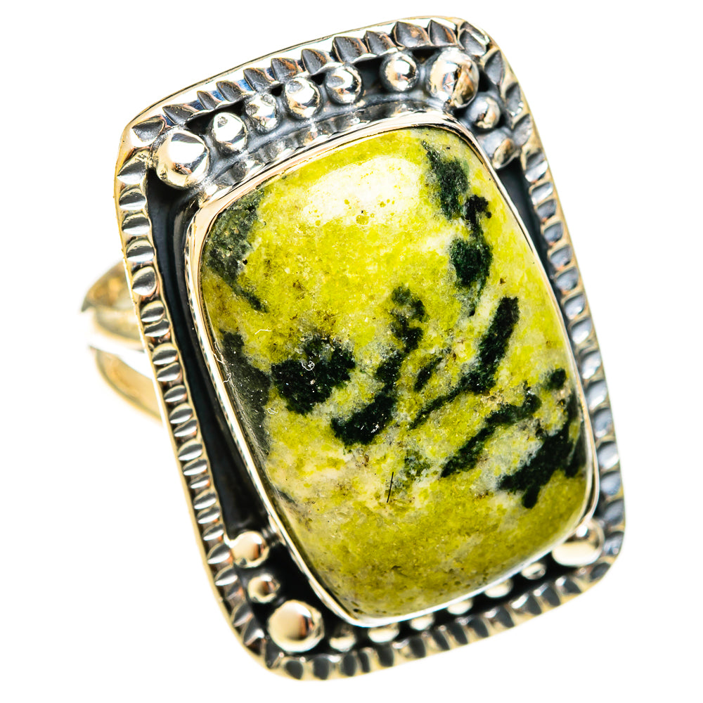 Serpentine Stone Rings handcrafted by Ana Silver Co - RING122481 - Photo 2