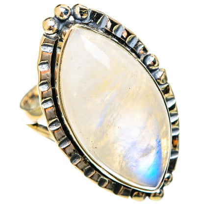 Rainbow Moonstone Rings handcrafted by Ana Silver Co - RING122497 - Photo 2
