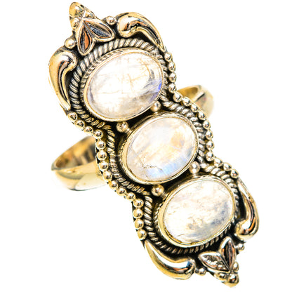 Rainbow Moonstone Rings handcrafted by Ana Silver Co - RING122499 - Photo 2