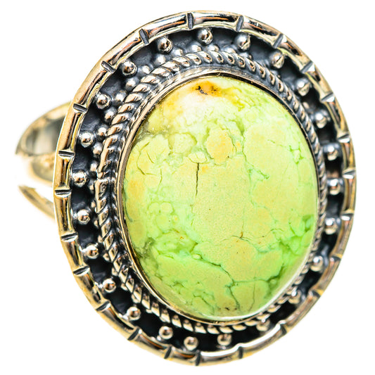 Lemon Chrysoprase Rings handcrafted by Ana Silver Co - RING122514 - Photo 2