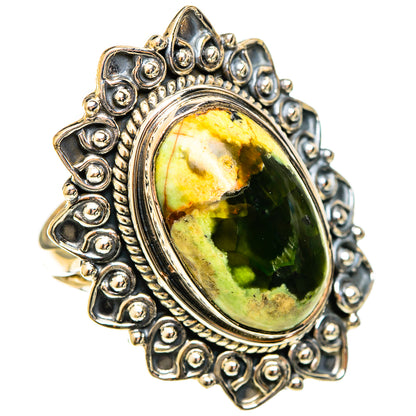 Australian Green Opal Rings handcrafted by Ana Silver Co - RING122517 - Photo 2
