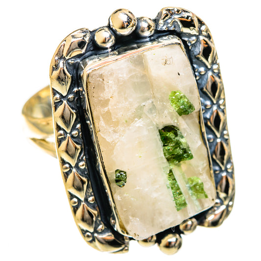 Green Tourmaline In Quartz Rings handcrafted by Ana Silver Co - RING122531 - Photo 2