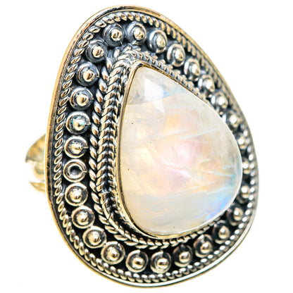 Rainbow Moonstone Rings handcrafted by Ana Silver Co - RING122532 - Photo 2