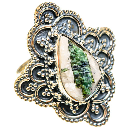Green Tourmaline In Quartz Rings handcrafted by Ana Silver Co - RING122536 - Photo 2