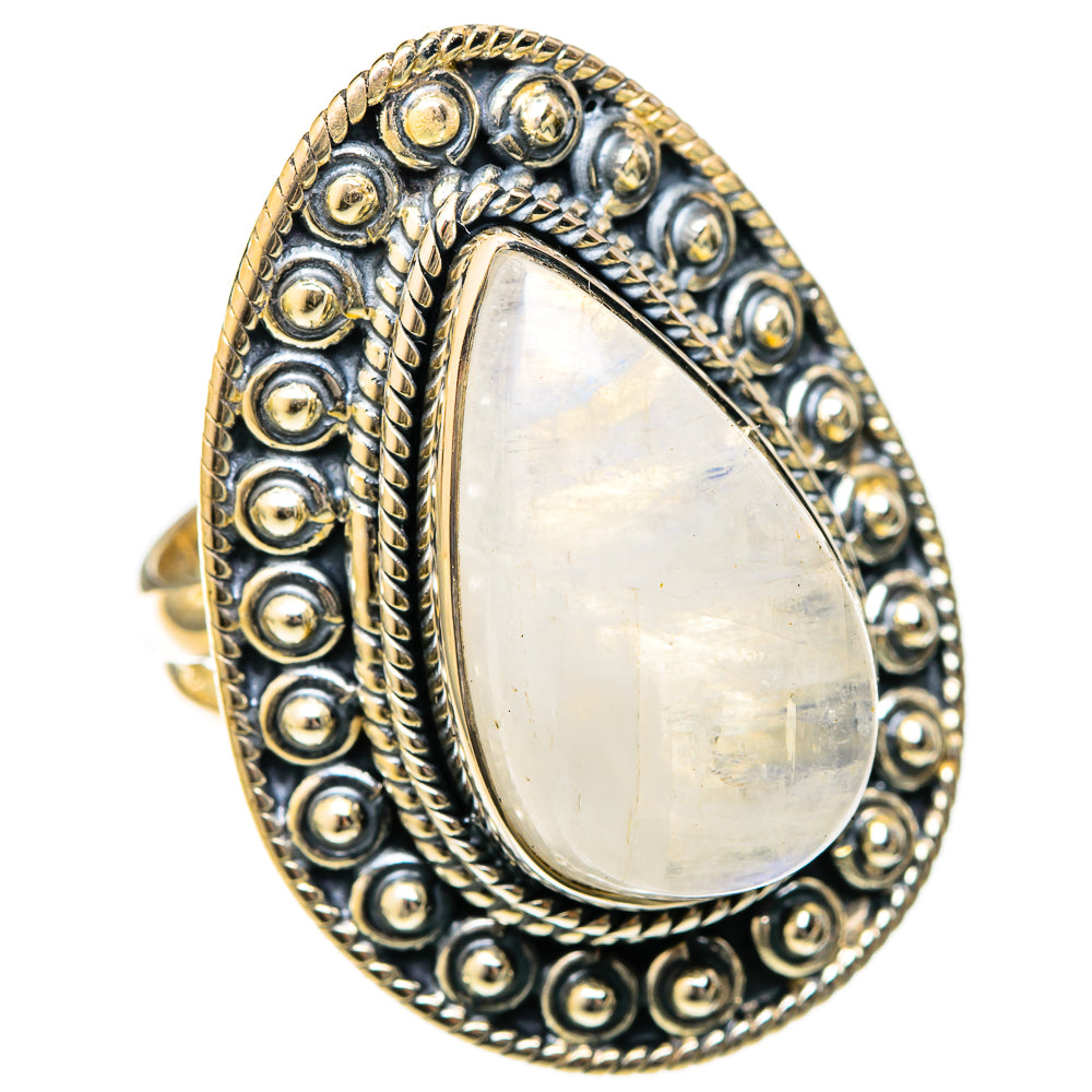 Rainbow Moonstone Rings handcrafted by Ana Silver Co - RING122555 - Photo 2