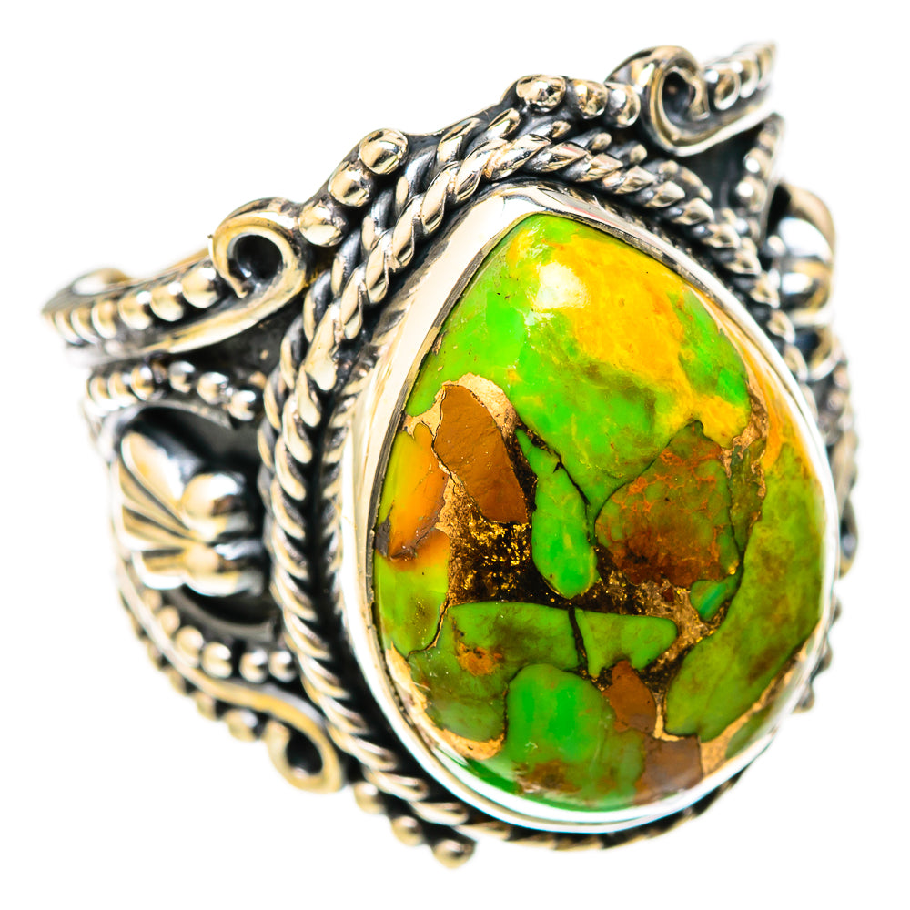 Green Copper Composite Turquoise Rings handcrafted by Ana Silver Co - RING122560 - Photo 2