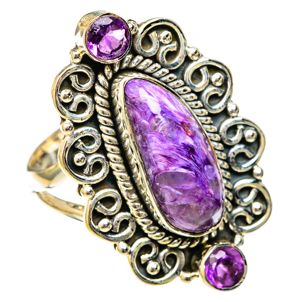 Charoite Rings handcrafted by Ana Silver Co - RING122593 - Photo 2