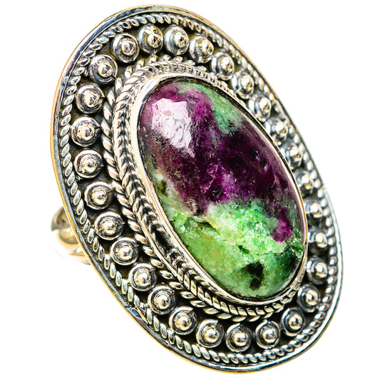 Ruby Zoisite Rings handcrafted by Ana Silver Co - RING122598 - Photo 2