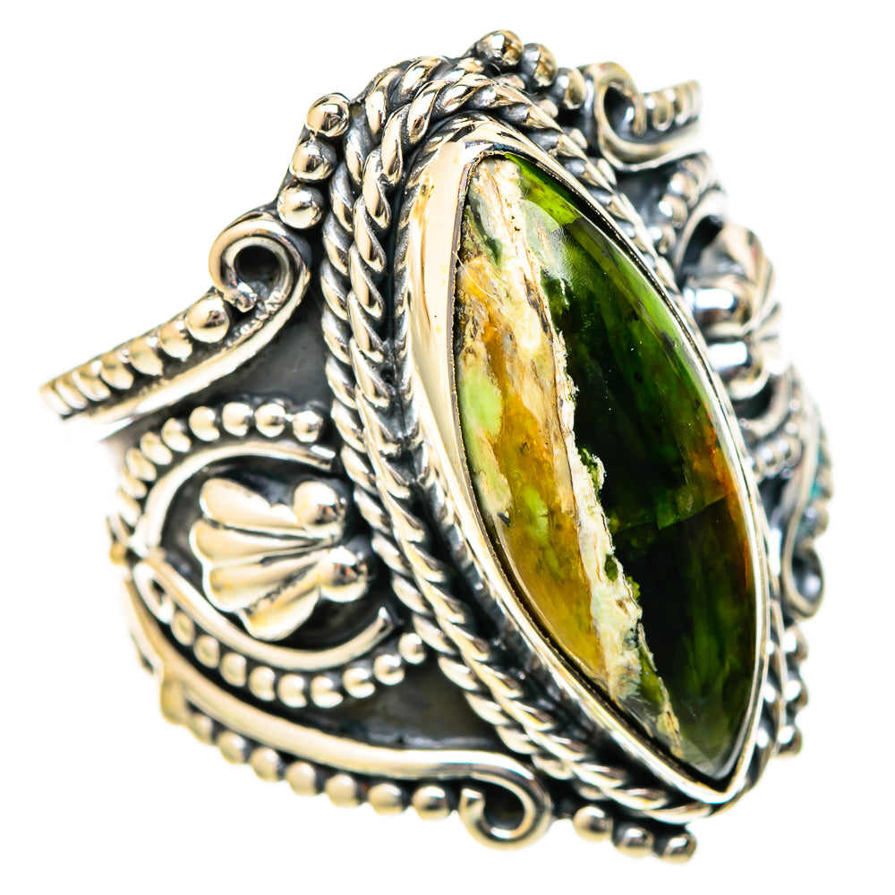 Australian Green Opal Rings handcrafted by Ana Silver Co - RING122602 - Photo 2