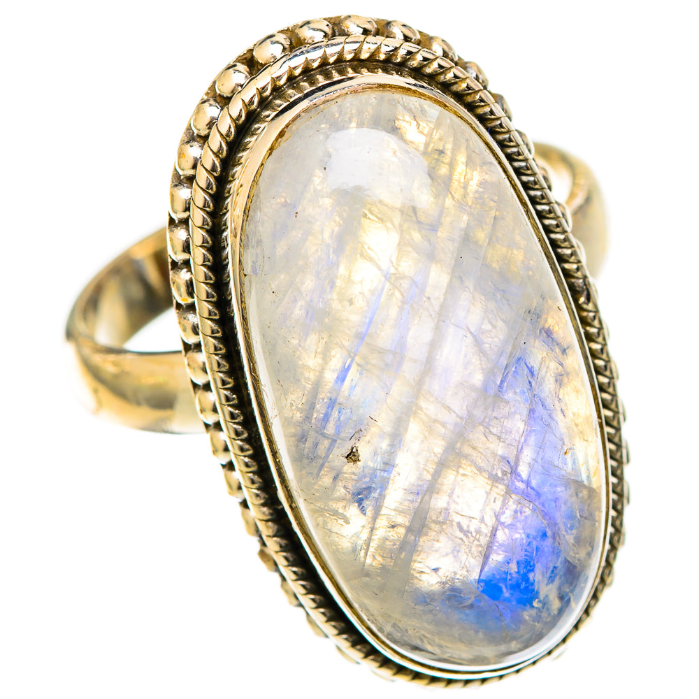 Rainbow Moonstone Rings handcrafted by Ana Silver Co - RING122613 - Photo 2