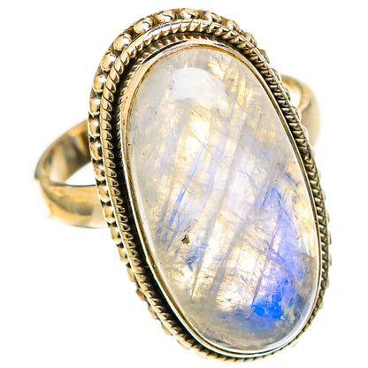 Rainbow Moonstone Rings handcrafted by Ana Silver Co - RING122613 - Photo 2
