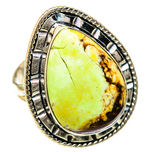 Lemon Chrysoprase Rings handcrafted by Ana Silver Co - RING122618 - Photo 2