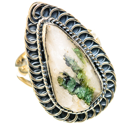 Green Tourmaline In Quartz Rings handcrafted by Ana Silver Co - RING122620 - Photo 2
