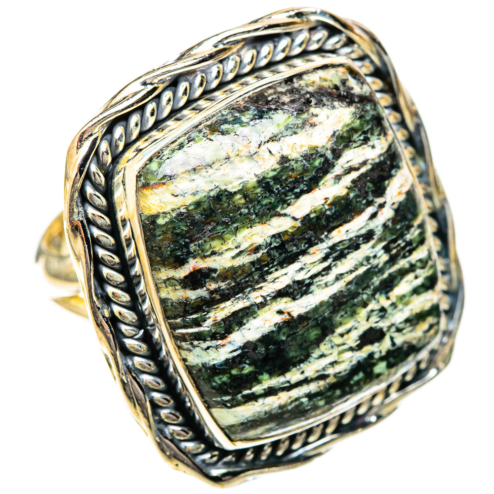 Green Swiss Opal Rings handcrafted by Ana Silver Co - RING122622 - Photo 2